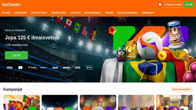 Betsson casino screenshot